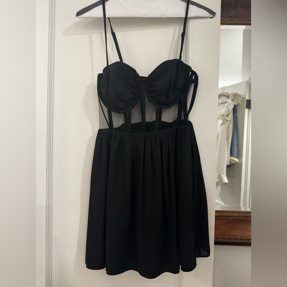 NBD Akeno Mini Black Bustier Dress